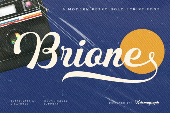 Brione Typeface: A Bold Retro Script for Modern Editorial Design